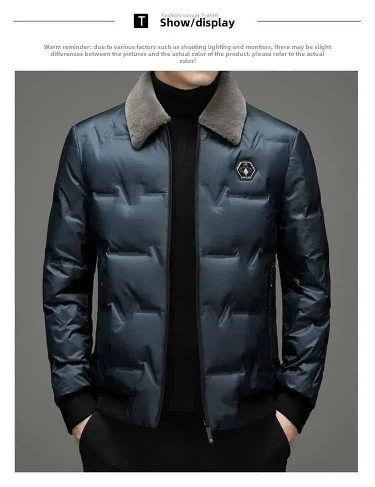 Winter Thickened Warm Cotton Fleece-Lined Lapel Jacket Casual Style