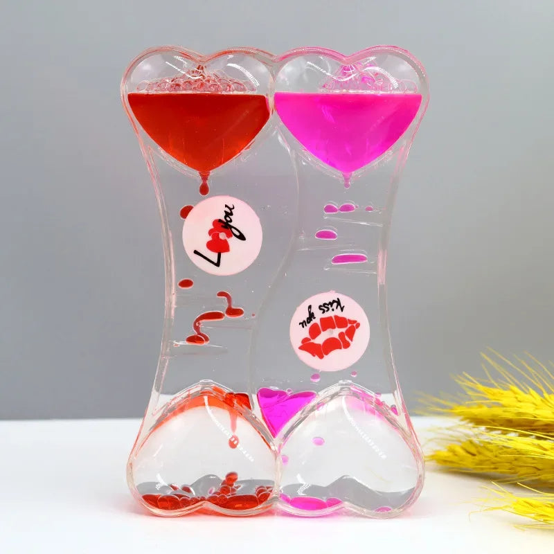 Liquid Leakage Drops Peach Heart Acrylic  Decoration Crafts Hourglass