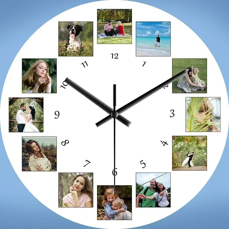 Personalized Wall Clock Quartz Home Clock Custom Photos