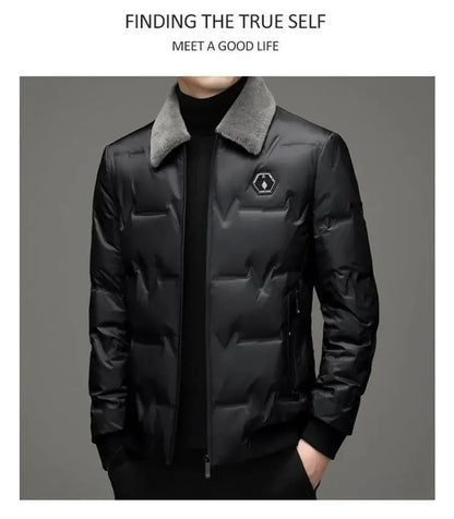 Winter Thickened Warm Cotton Fleece-Lined Lapel Jacket Casual Style