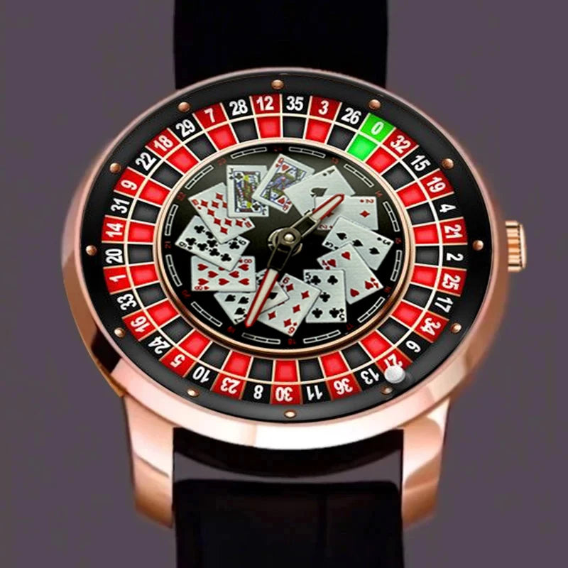 New Mechanical Watch Sapphire Glass Rotating Dial Las Vegas Roulette Desktop Theme Automatic Watch