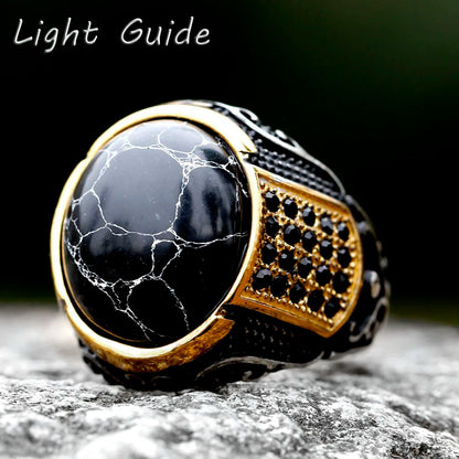 Stainless Steel Colorful Stone Trend Ring fashion High Quality