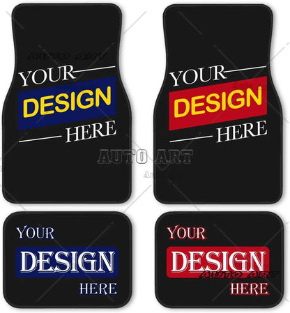 Custom Car Floor Mat Personalized Fit Car Mats with Your Customized Image Name Text 4 Pieces Set Soft Non Slip Automotiv