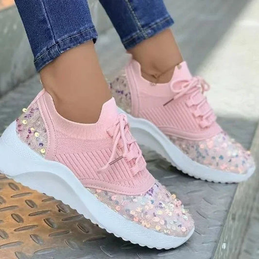 Women Casual Glitter New Sequins Sneakers