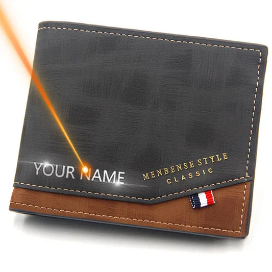 Name Engraving Men Wallets