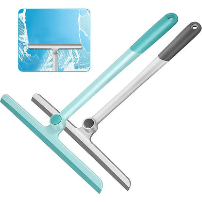 360 Degree Rotating Shower Squeegee Glass Wiper Scraper Squeegee Cleaner with Silicone Holder Bathroom Mirror Scraper Cleaning