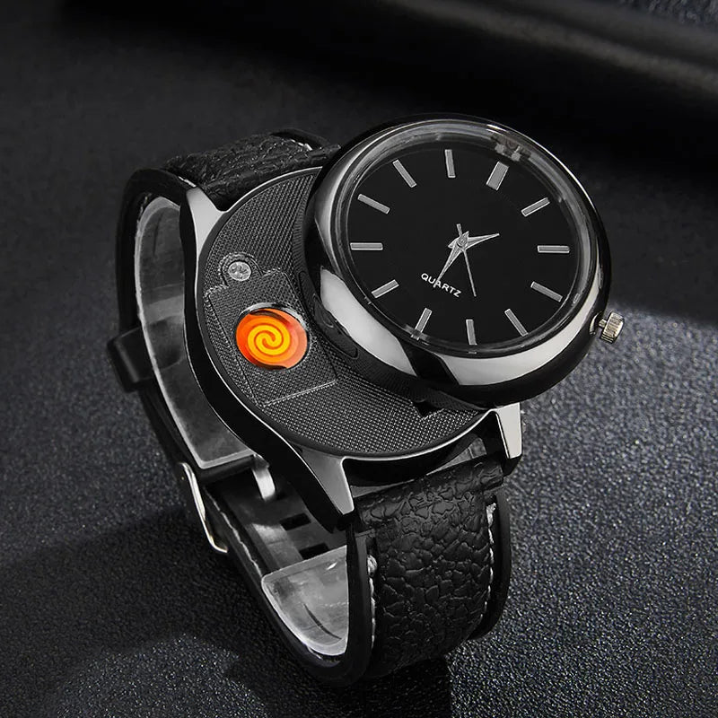 Quartz Watch Electric Lighter Rechargeable Replacement Electric Heating Wire USB Rechargeable Lighter  Smoking Gift