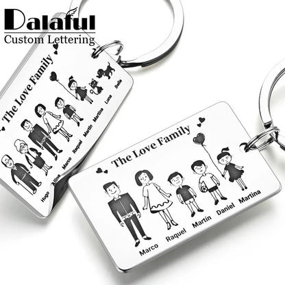 Family Customized Keychain Mirror-polished Stainless Steel