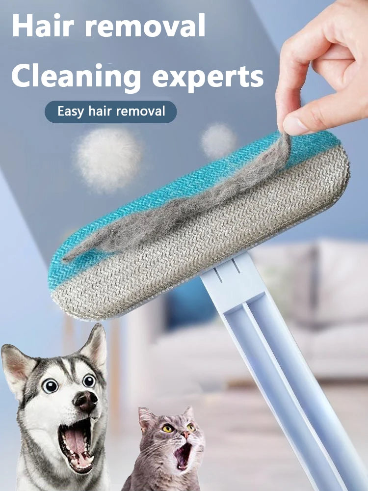 Multifunctional Pet Hair Remover Brush with Long Handle, Window Cleaning Brush, Pet Fur Cleaning Tool, Manual Hair Remover Brush for Cats and Dogs