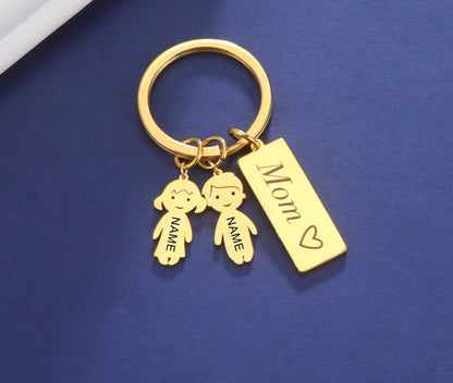 Mom Dad Personalized Keychain Custom Name Family Key Chain