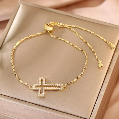 Trendy Cross Bracelet adjustable chain