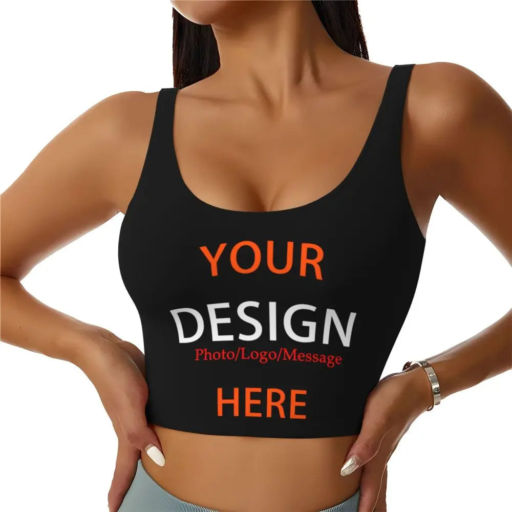 Custom Your Photo Logo Message Workout Tops Women Seamless DIY Design Running Yoga Sport Bras