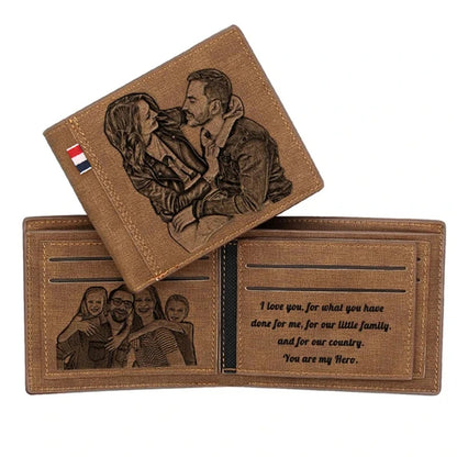 Picture Engraving Wallet PU Leather Wallet Custom Photo Engraved Wallet