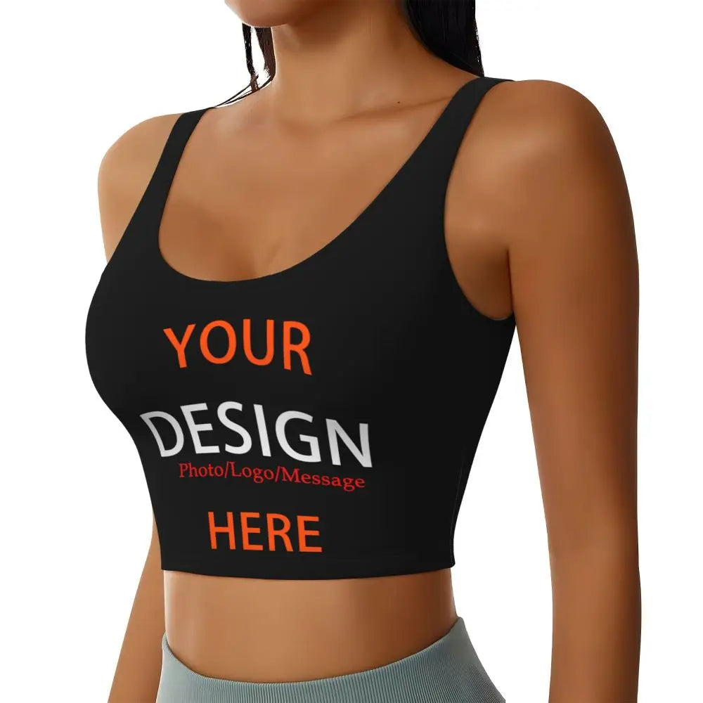 Custom Your Photo Logo Message Workout Tops Women Seamless DIY Design Running Yoga Sport Bras