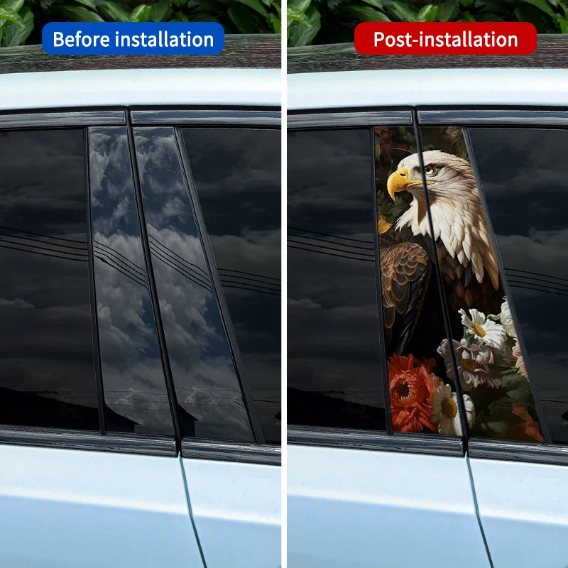 2pcs Wild Eagle Car B-pillar Car Sticker Waterproof