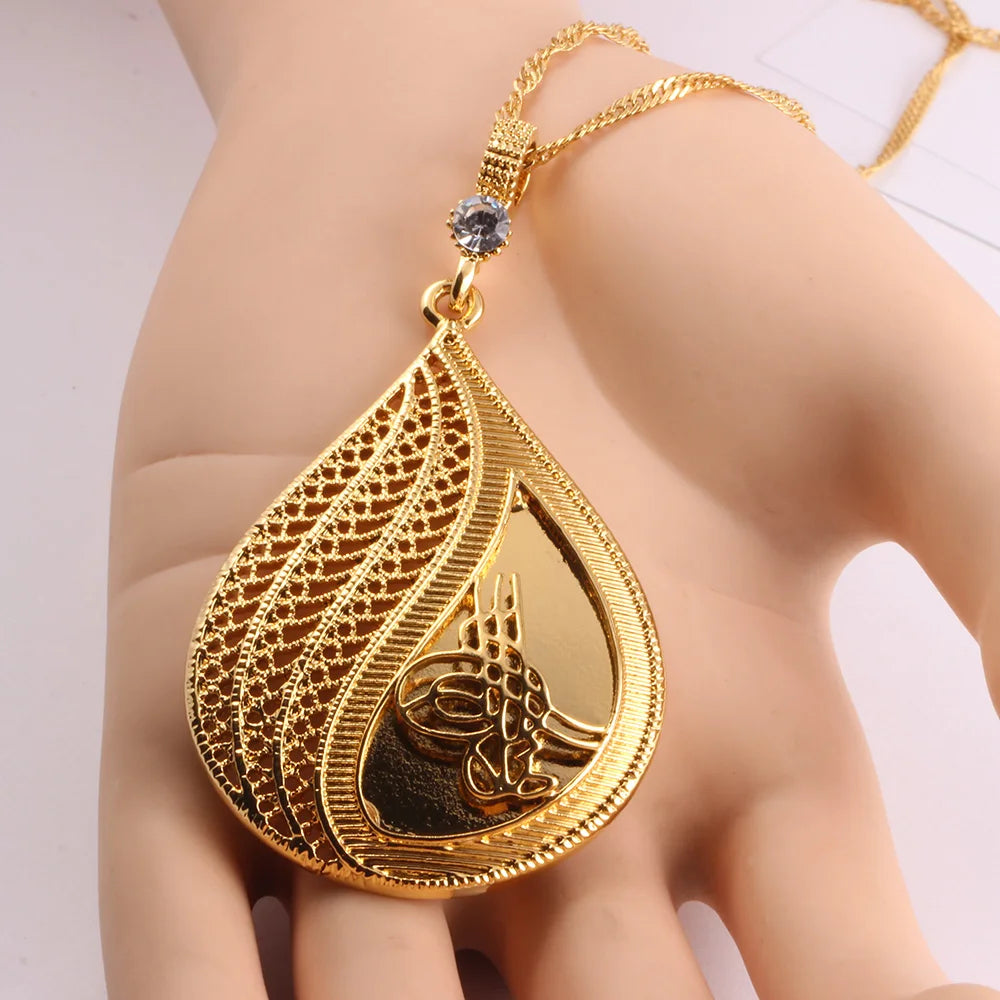 Islamic Religious Women Rhinestone Pendant Necklace