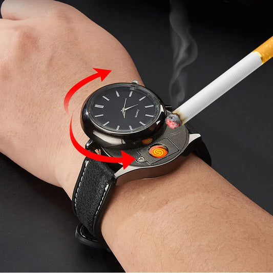 Quartz Watch Electric Lighter Rechargeable Replacement Electric Heating Wire USB Rechargeable Lighter  Smoking Gift