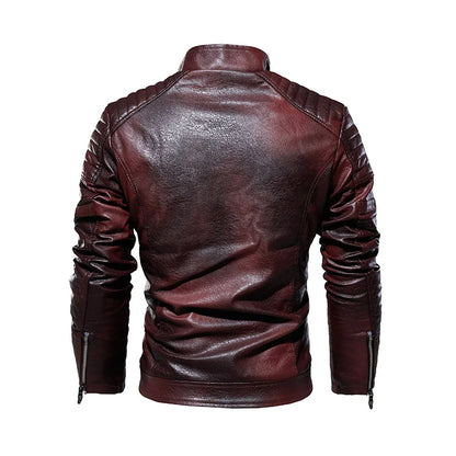 Leather Jacket Men Winter