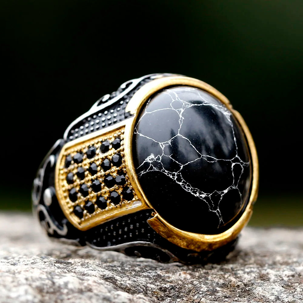 Stainless Steel Colorful Stone Trend Ring fashion High Quality