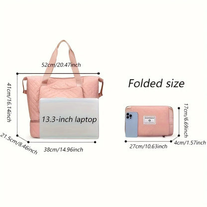 Large Capacity Travel Dufffle Bag for Women Lightweight Argyle Pattern Weekend Thickened Gym Storage Bag