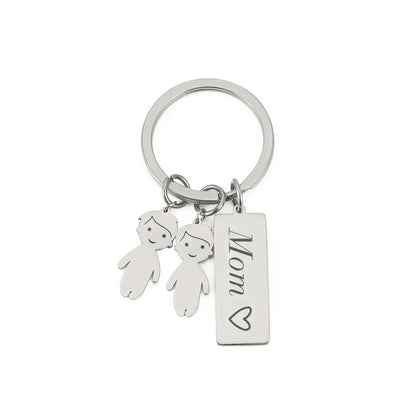 Mom Dad Personalized Keychain Custom Name Family Key Chain