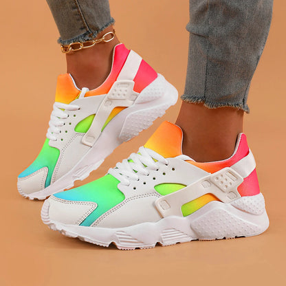 New Women Rainbow Colors Sneaker Breathable Confort Casual