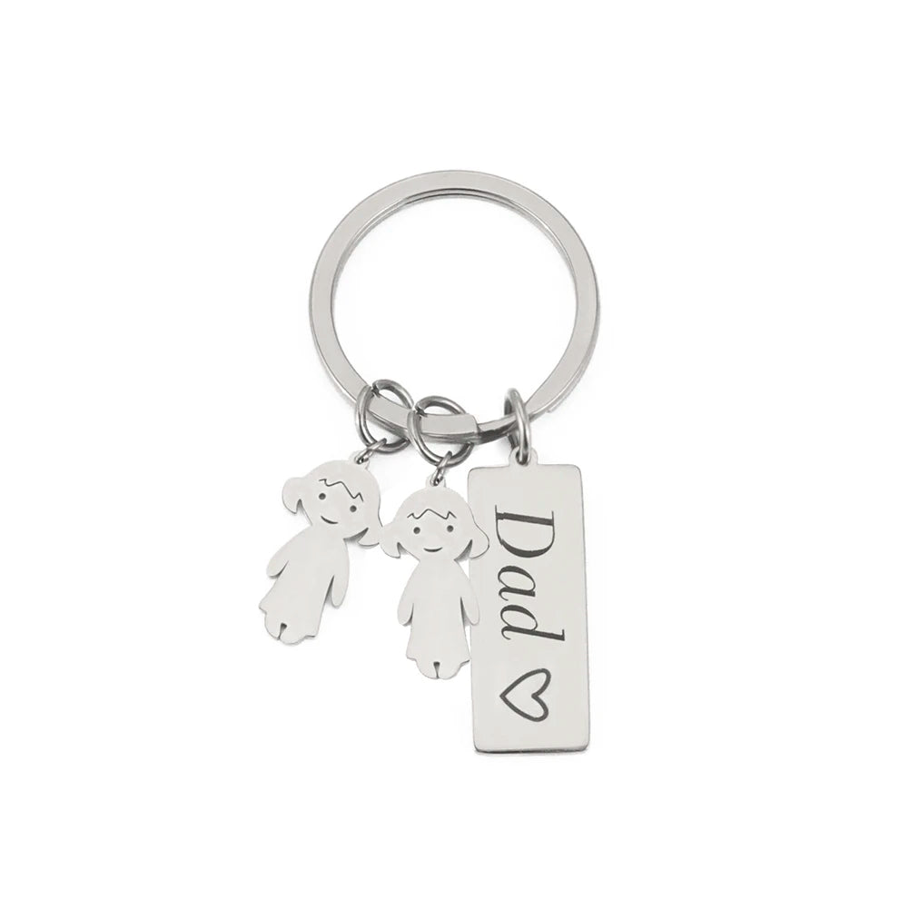 Mom Dad Personalized Keychain Custom Name Family Key Chain