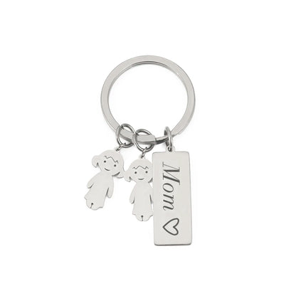 Mom Dad Personalized Keychain Custom Name Family Key Chain