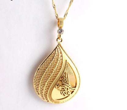 Islamic Religious Women Rhinestone Pendant Necklace