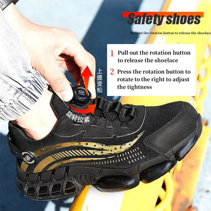 Fashion Safety Shoes Steel Toe Puncture Proof Breathable Work Safety Shoes