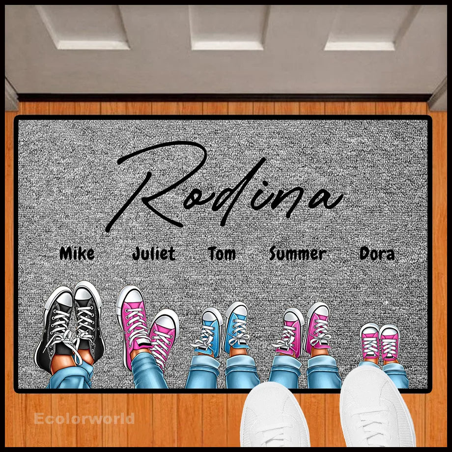 Personalized Doormat Shoes Paws Custom Family Welcome Mat Rug Floor Mats Carpet Home Decor Accessory Pets Owners Lovers