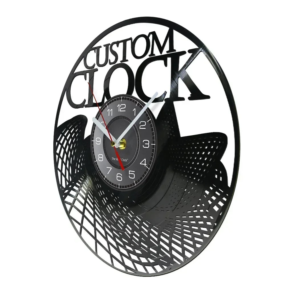 customization design and logo. Personal personalized vinyl clock, vintage