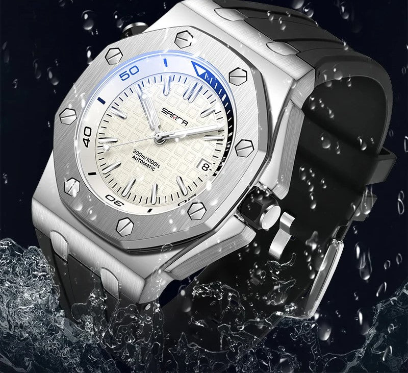 Sports Quartz Watch for Men Military Chronograph Waterproof Silicone Strap Clock Wristwatch