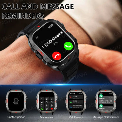 Outdoor Sports Smart Watch 2.01 inch HD Screen LED Flashlight Bluetooth Talking Smart Watch for Men Women