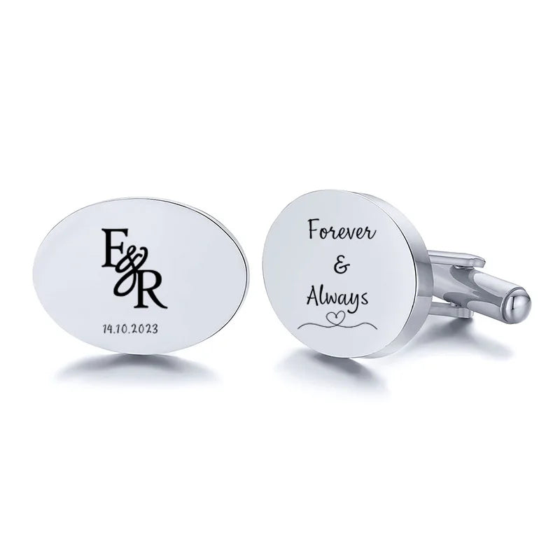 Personalized Man Cufflinks Stainless Steel Shirt Cuff Button Custom