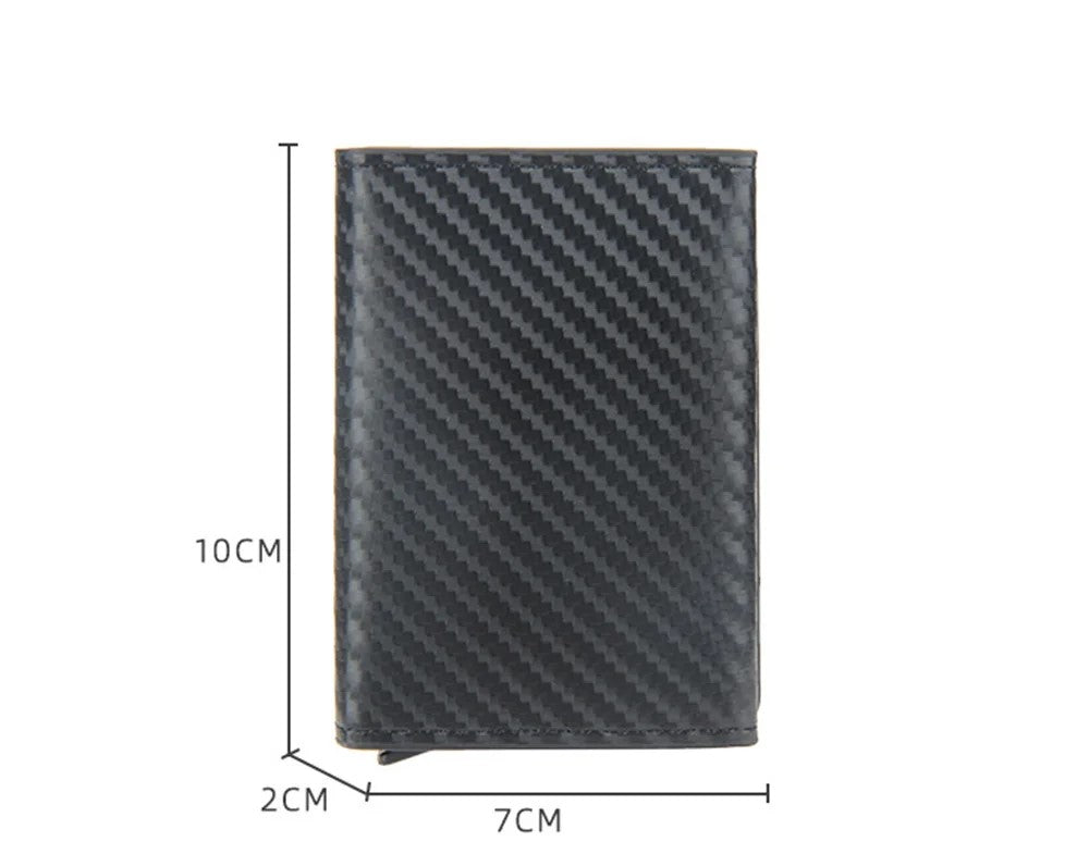 Customized Name RFID Card Wallets Carbon Fiber