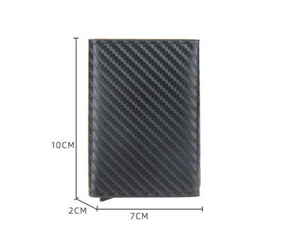 Customized Name RFID Card Wallets Carbon Fiber