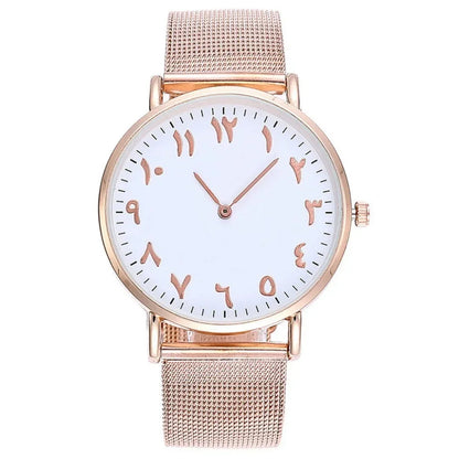 Ladies Watches Arabic Numbers Watch Women Watches Silver Mesh Band Quartz Wristwatches