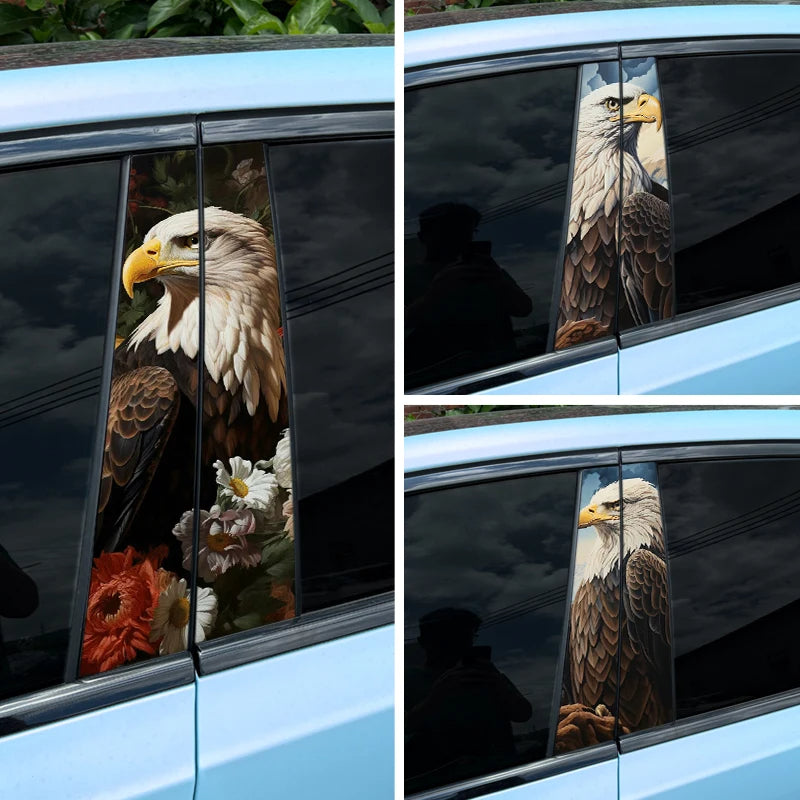 2pcs Wild Eagle Car B-pillar Car Sticker Waterproof