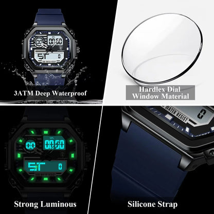 Wrist Watch Silicone Strap waterproof Quartz