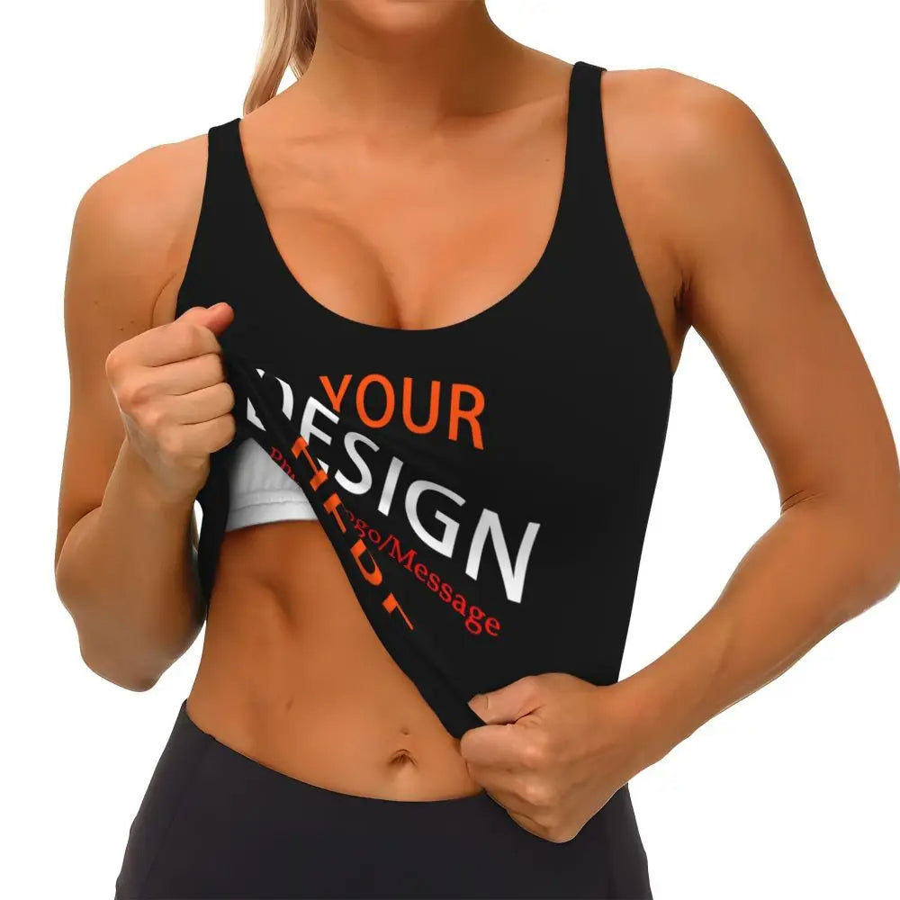 Custom Your Photo Logo Message Workout Tops Women Seamless DIY Design Running Yoga Sport Bras