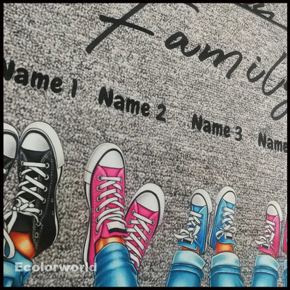 Personalized Doormat Shoes Paws Custom Family Welcome Mat Rug Floor Mats Carpet Home Decor Accessory Pets Owners Lovers