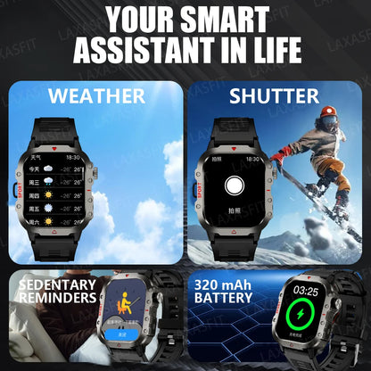 Outdoor Sports Smart Watch 2.01 inch HD Screen LED Flashlight Bluetooth Talking Smart Watch for Men Women