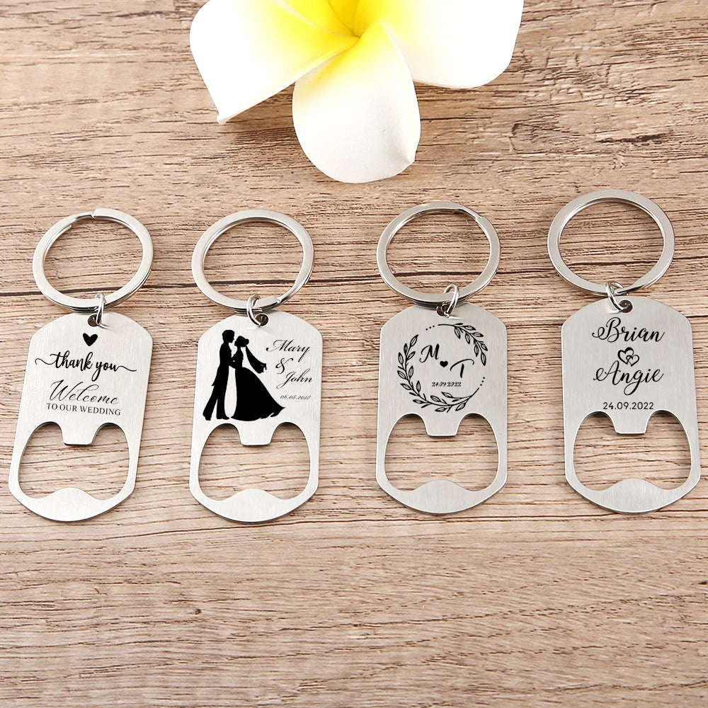 Custom Name and Date Key Chain Fashion Stainless Steel