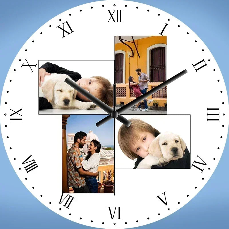 Personalized Wall Clock Quartz Home Clock Custom Photos