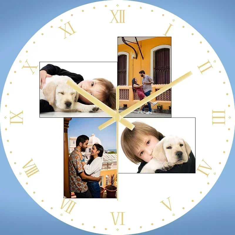 Personalized Wall Clock Quartz Home Clock Custom Photos