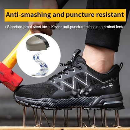 Fashion Safety Shoes  Steel Toe Puncture Proof Breathable Work Safety Shoes