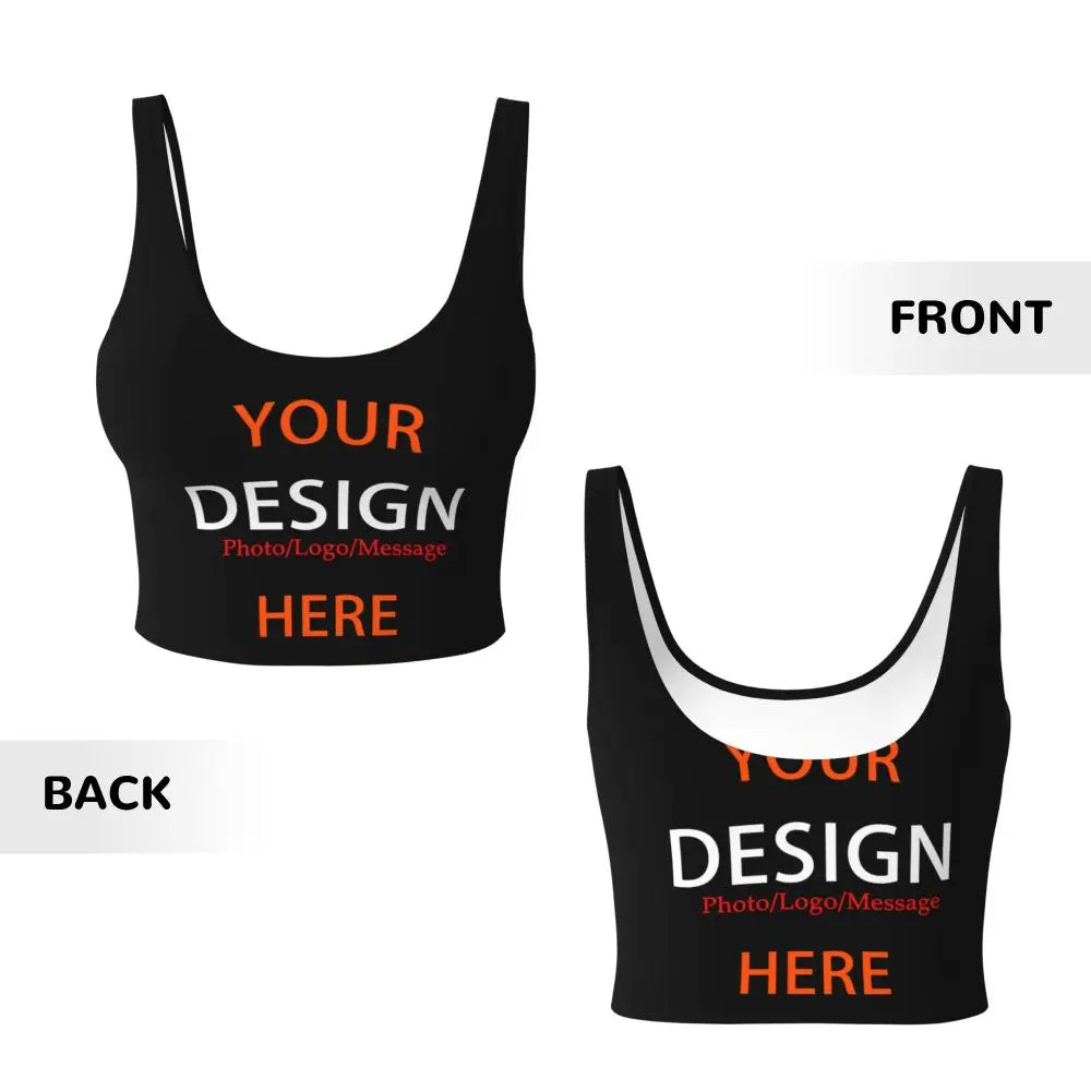 Custom Your Photo Logo Message Workout Tops Women Seamless DIY Design Running Yoga Sport Bras