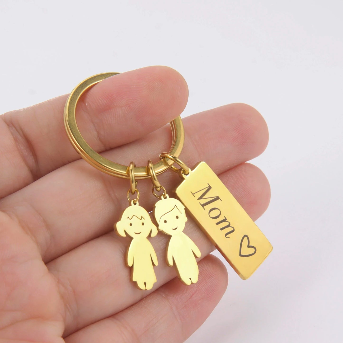 Mom Dad Personalized Keychain Custom Name Family Key Chain