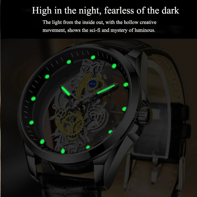 Men's Business Watches Men Silver Stainless Steel Quartz Watch withLuminous Clock